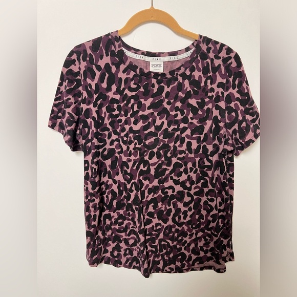 PINK”VICTORIA SECRET” SIZE L PURPLE & BLACK TOP - Picture 6 of 6